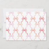 赤いピンクの水彩リボン カスタマイズステーショナリー ノートカード (裏面)