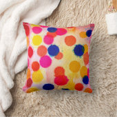 赤いピンクの水玉模様の水色 クッション (ブランケット)