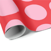 赤いピンクの水玉模様 ラッピングペーパー (ロールコーナー)