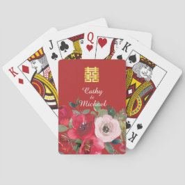 赤いピンクの水色のフローラモダンの2倍の幸せ トランプ