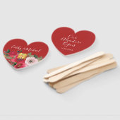 赤いピンクの水色のフローラモダンの2倍の幸せ ハンドファン (組立なし)