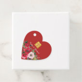 赤いピンクの水色のフローラモダンの2倍の幸せ フェイバータグ (インサイチュ)