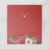 赤いピンクの水色のフローラモダンの2倍の幸せ プレイスカード (外部開封)