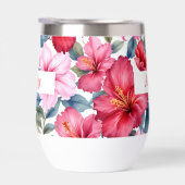 赤いピンクの水色ハイビスカスの花 (右面)