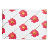 赤いピンクの美しいケシの花 枕カバー (裏面)