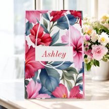 赤いピンクの花の水彩ハイビスカスエレガント