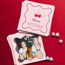 赤いピンクの花嫁の介添えをお願いするカード