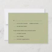 赤いピンクの蓮の花 緑の結婚式 RSVP 返信 招待状 (裏面)