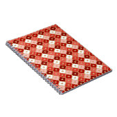 赤いピンクの金ゴールドのバ華美レンタパターン ノートブック (右側)