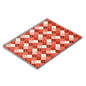 赤いピンクの金ゴールドのバ華美レンタパターン ノートブック (左側)