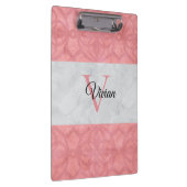 赤いピンクろうけつ染めと灰色の水モノグラムの色 クリップボード (右)