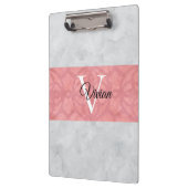 赤いピンクろうけつ染めと灰色の水モノグラムの色 クリップボード (左)