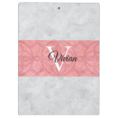 赤いピンクろうけつ染めと灰色の水モノグラムの色 クリップボード (裏面)