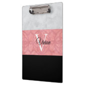 赤いピンクろうけつ染めと灰色の水モノグラムの色 クリップボード (左)