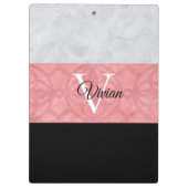 赤いピンクろうけつ染めと灰色の水モノグラムの色 クリップボード (裏面)