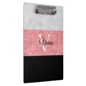 赤いピンクろうけつ染めと灰色の水モノグラムの色 クリップボード (右)