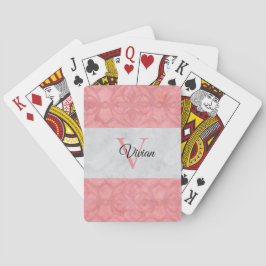 赤いピンクろうけつ染めと灰色の水モノグラムの色 トランプ