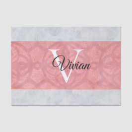 赤いピンクろうけつ染めと灰色の水モノグラムの色 薄葉紙