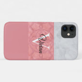 赤いピンクろうけつ染めと灰色の水モノグラムの色 Case-Mate iPhoneケース (裏面(横))