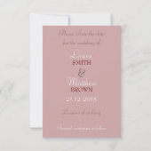 赤いピンクレース日付の結婚発表を保存 招待状 (裏面)