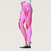 赤いピンク色の長髪の少女 レギンス (左)