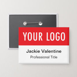 赤いピンバックボタン名タグカスタムロゴ付きバッジ 缶バッジ