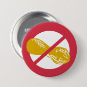 赤いピーナツ自由なナットのアレルギーの子供 缶バッジ (正面&裏面)