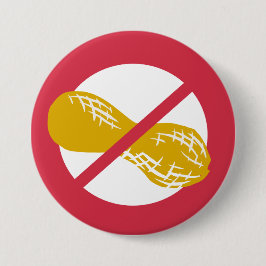 赤いピーナツ自由なナットのアレルギーの子供 缶バッジ