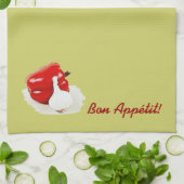 赤いピーマンおよびニンニクの台所タオル キッチンタオル (折り畳み)