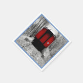 赤いファッションド車の付いた古い蒸気列車 スタンダードカクテルナプキン (角)