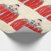 赤いファッション衣装デザイナーのメイクアップアーティスト ラッピングペーパー (角)