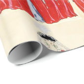 赤いファッション衣装デザイナーのメイクアップアーティスト ラッピングペーパー (ロールコーナー)