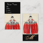 赤いファッション衣装デザイナーのメイクアップアーティスト 名刺 (正面/裏面)