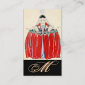 赤いファッション衣装デザイナーのメイクアップアーティスト 名刺 (裏面)