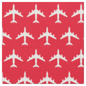 赤いファブリック上の白KC-135給油ジェット機 ファブリック (クローズアップ)