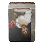 赤いファンの女性(Eugene de Blaas著) バスマット (正面縦)