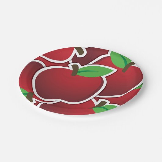 赤いファンキーリンゴ ペーパープレート (アングル)
