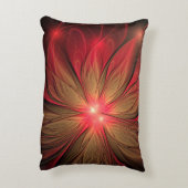 赤いファンシーのフラクタル花 アクセントクッション (裏面(縦))