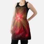 赤いファンシーのフラクタル花 エプロン (インサイチュ)