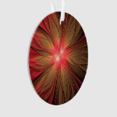 赤いファンシーのフラクタル花 オーナメント (正面)
