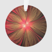 赤いファンシーのフラクタル花 オーナメント (正面)