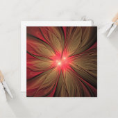 赤いファンシーのフラクタル花 カード (正面/裏面インサイチュ)