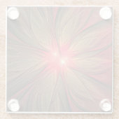 赤いファンシーのフラクタル花 ガラスコースター (裏面)