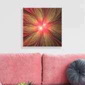 赤いファンシーのフラクタル花 キャンバスプリント (インサイチュ (リビング))