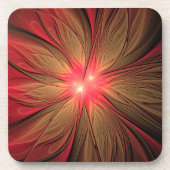 赤いファンシーのフラクタル花 コースター (正面)