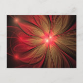 赤いファンシーのフラクタル花 シーズンポストカード (正面)