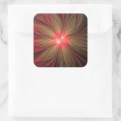 赤いファンシーのフラクタル花 スクエアシール (バッグ)