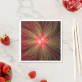 赤いファンシーのフラクタル花 スタンダードカクテルナプキン (インサイチュ)