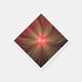 赤いファンシーのフラクタル花 スタンダードカクテルナプキン (角)
