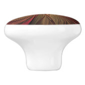 赤いファンシーのフラクタル花 セラミックノブ (側面)